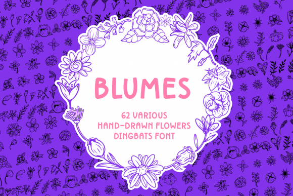 Blumes: A Hand-Drawn Flower Font for Web Design