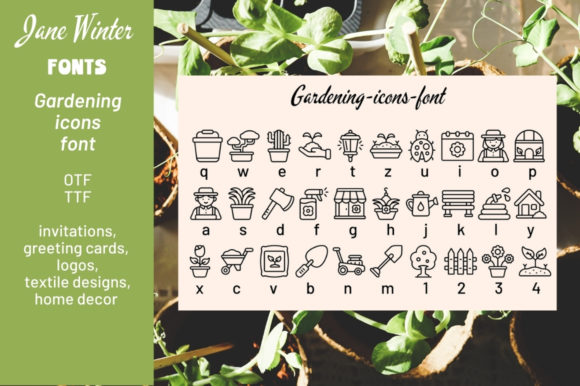 Gardening Icons: A Cute Dingbats Font for Branding